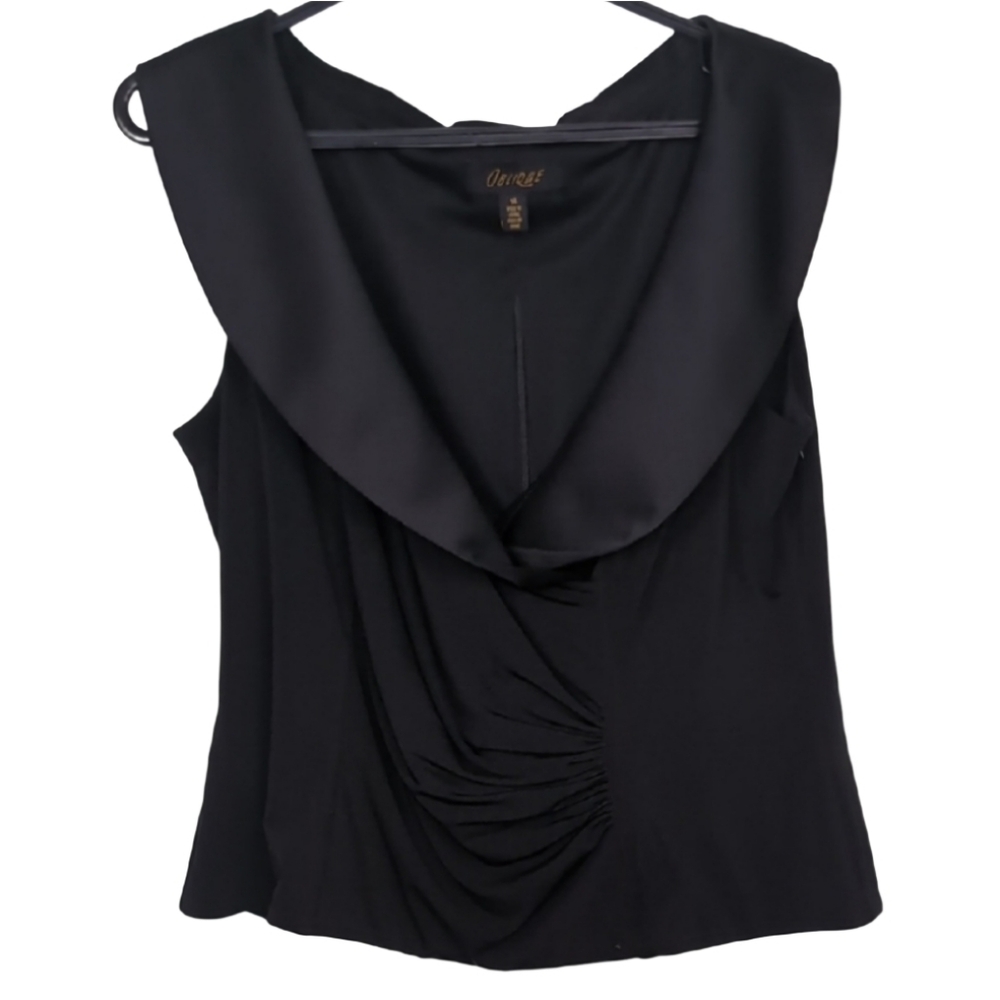 Vintage Oblique Women's Size 14 Black Scoop Neck Sleeveless Top Goth Rockabilly